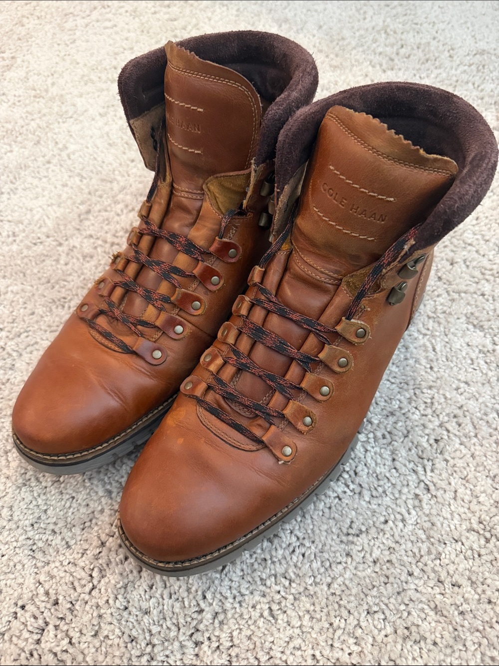 Cole Haan Men’s Tan Leather Hiking Boots